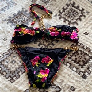 Victoria Secret Floral and Black Bikini